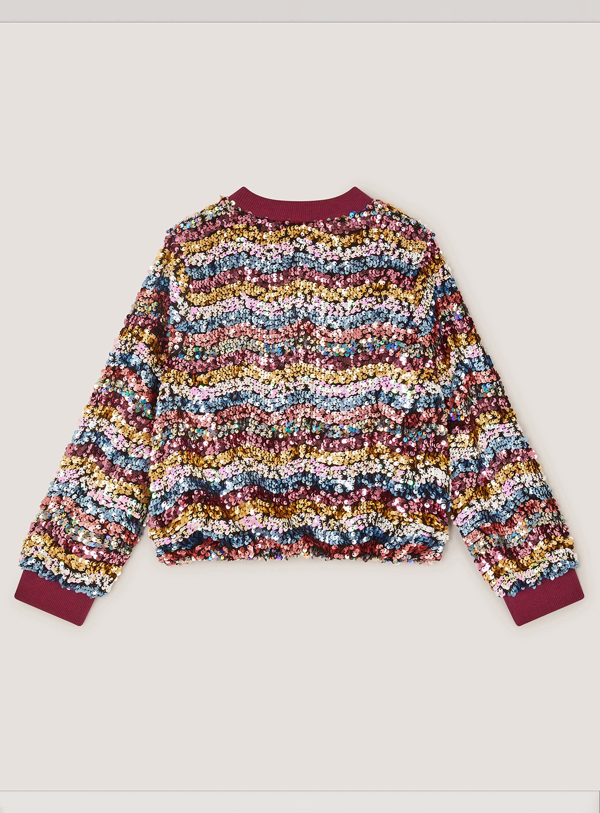 MONSOON Sequin Bomber Jacket 7-8 years - Image 3 thumbnail